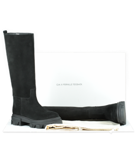 GIA BORGHINI Black Gia X Pernille Teisbaek Perni 07 Suede Boots UK 5 EU 38 👠