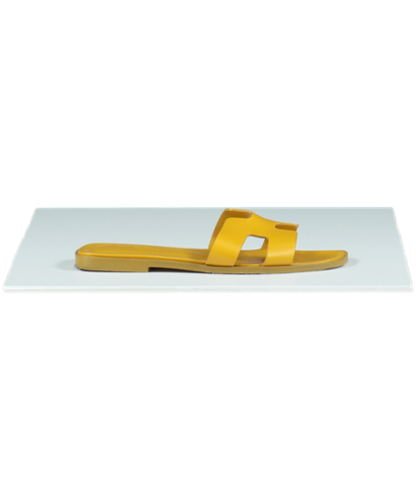 Hermès Yellow Ocre Jaune Oran Sandals UK 4 EU 37 👠