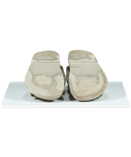 Chanel Grey Suede Quilted Dad Sandals UK 5 EU 38 👠