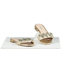 Miu Miu Metallic Gold Oversize Crystal Mordoré Mules UK 4.5 EU 37.5 👠