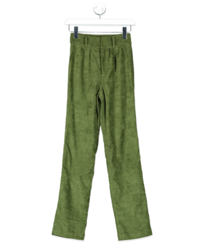 Lovers and Friends Green Faux Suede High Waisted Lilith Trousers UK XXS - 7527012794558_Front_Reliked.png
