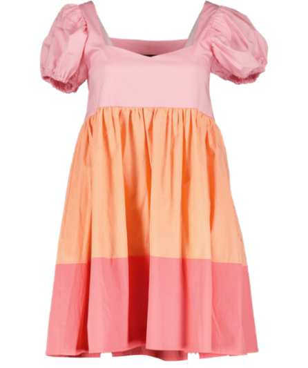 Monica Nera Multicoloured Square Neck Colour-block Mini Dress UK XS