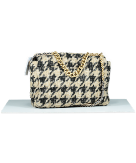 Chanel 19 Black / Beige Tweed Maxi Flap Bag