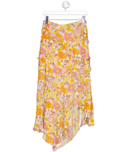 Veronica Beard Multicoloured Silk Floral Midi Skirt UK 4