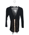 Emilio Pucci Black Ostrich Feather Frill Top UK 8