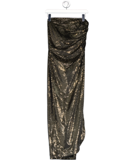 clo Black Strapless Sequined Velvet Dress UK 6