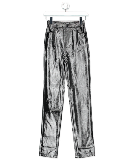 WhiteFox Boutique Black Shiny Faux Leather Trouser UK XS