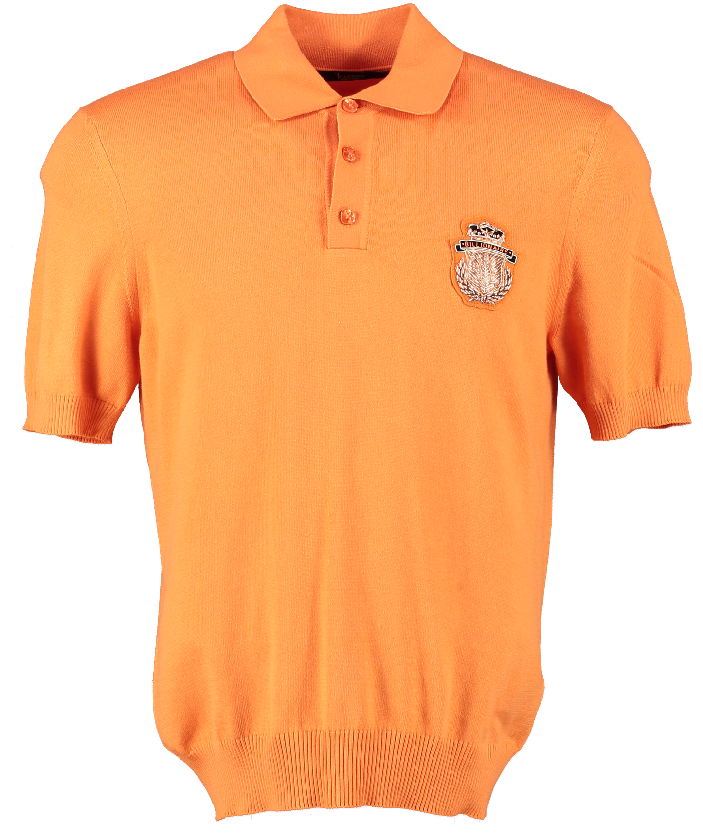Billionaire Orange CREST Knit Polo Shirt UK S