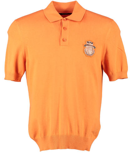 Billionaire Orange CREST Knit Polo Shirt UK S