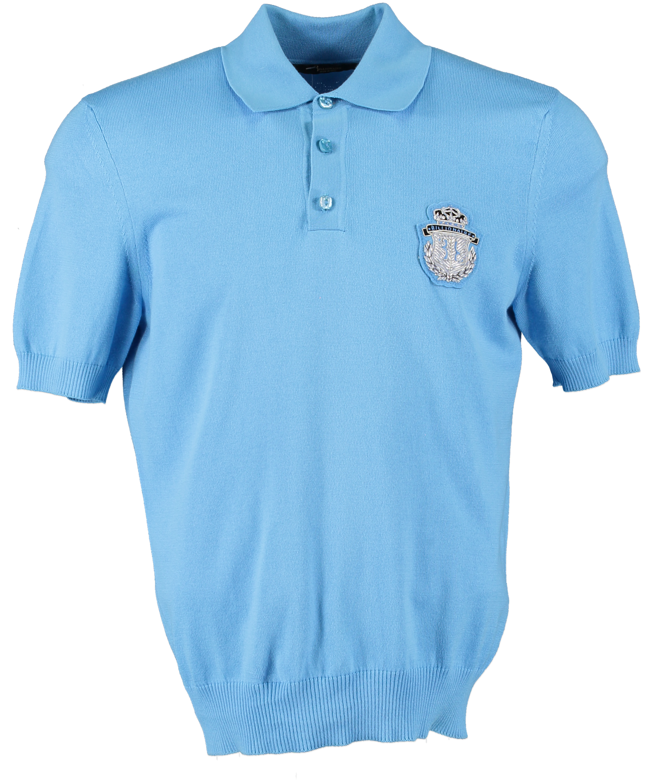Billionaire Blue CREST Knit Polo Shirt UK S