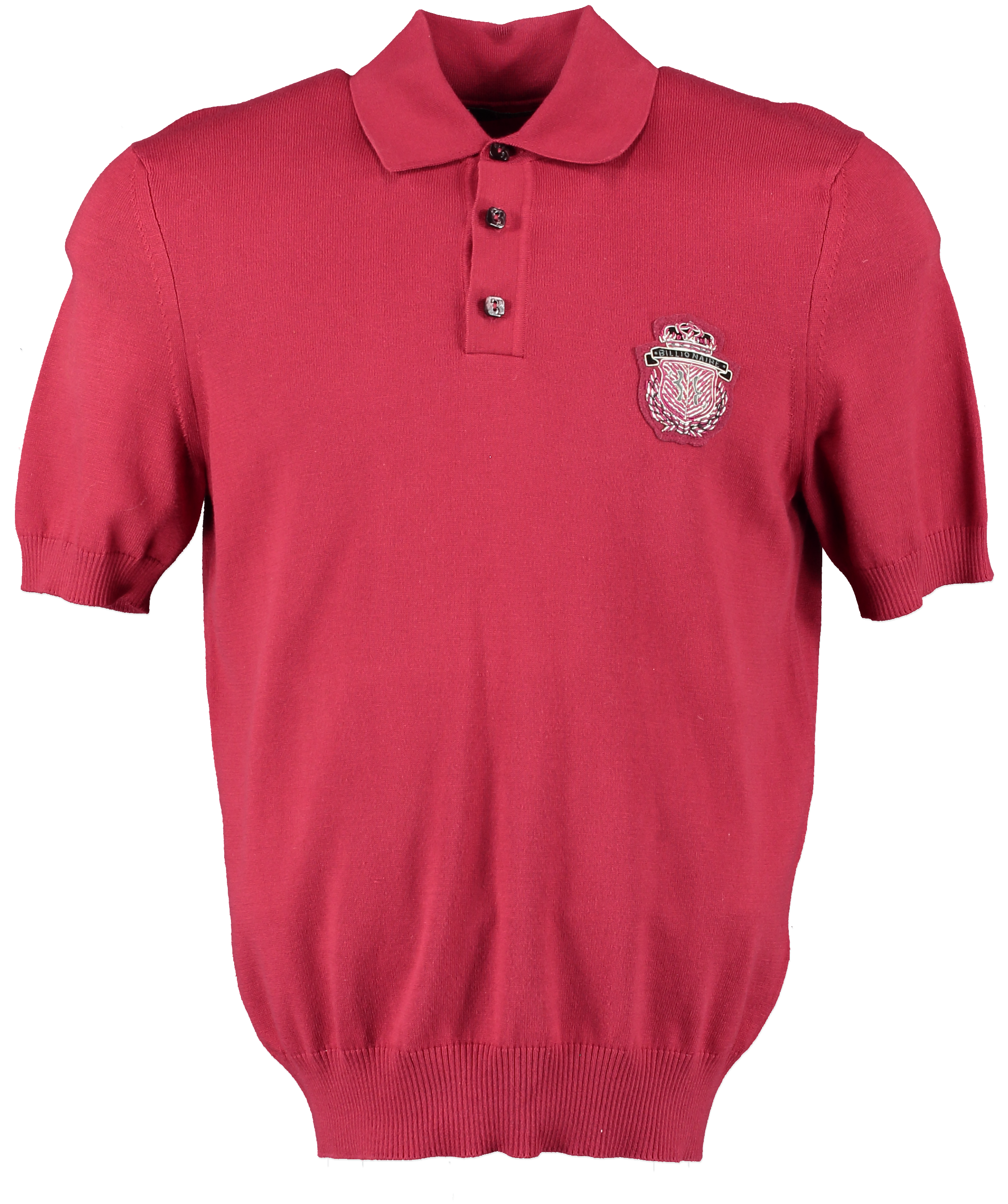Billionaire Burgundy CREST Knit Polo Shirt UK S