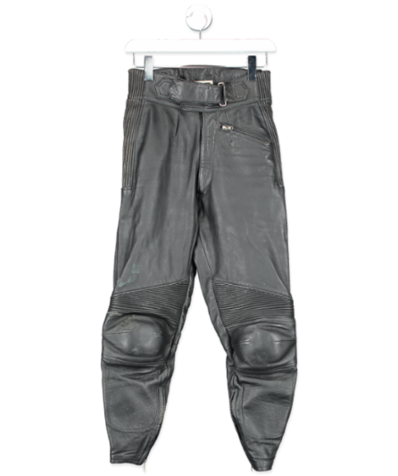 Goto High Perfromance Gear Black Leather Ribbed Padded Motor Cycling Trousers UK L - 7512782340286_Front_Reliked.png