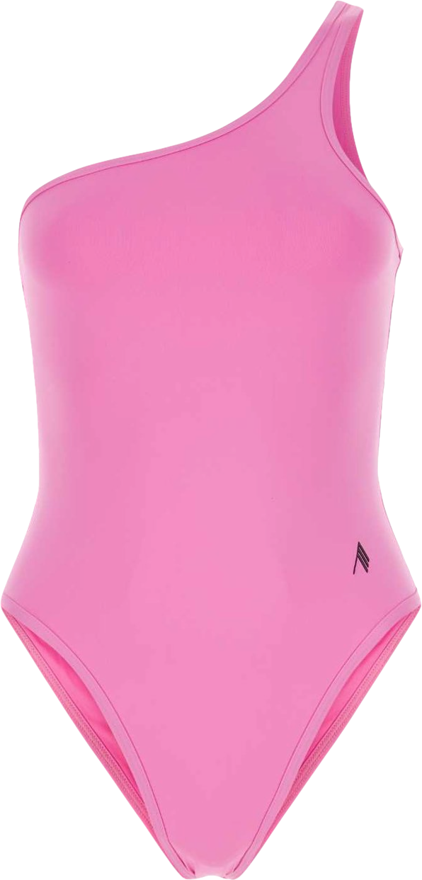 the attico swimwear Pink The Attico Logo Printed One Piece Swimsuit UK S