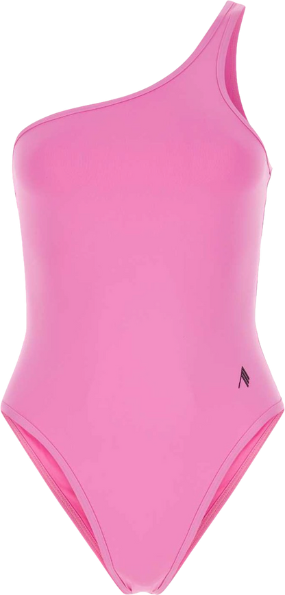 the attico swimwear Pink The Attico Logo Printed One Piece Swimsuit UK S