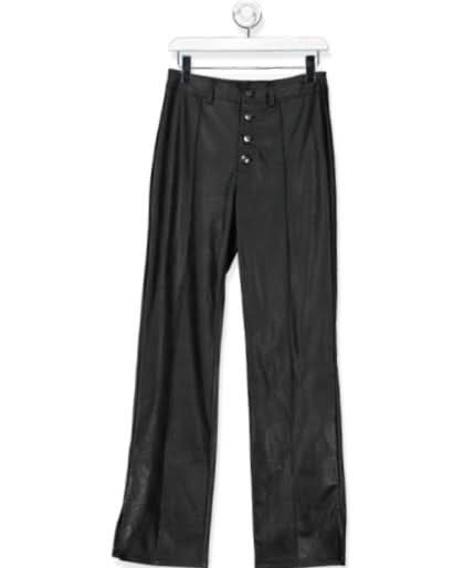 Tiger Mist black faux leather straight leg trousers UK M