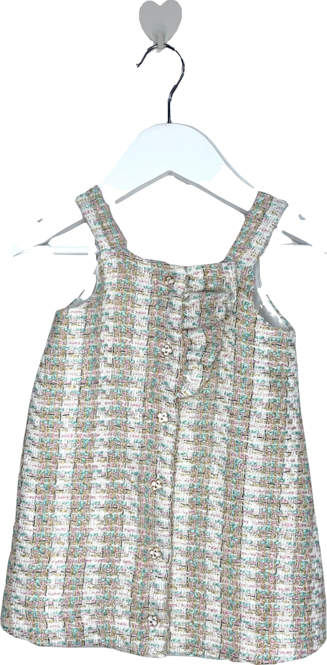 River Island Multicoloured Boucle Pinafore Dress 6-9 Months