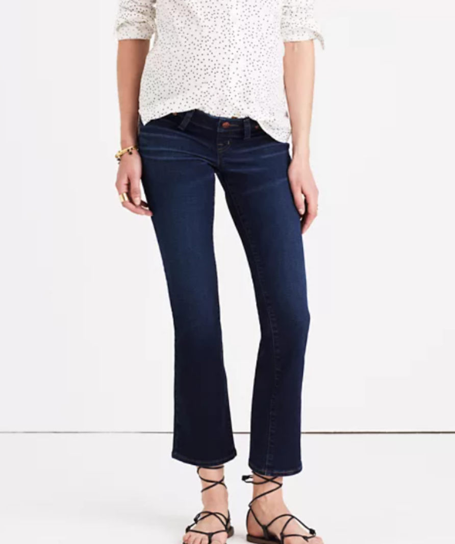 Madewell Blue Maternity Cali Demi-Boot Jeans in Hayes Wash UK 10