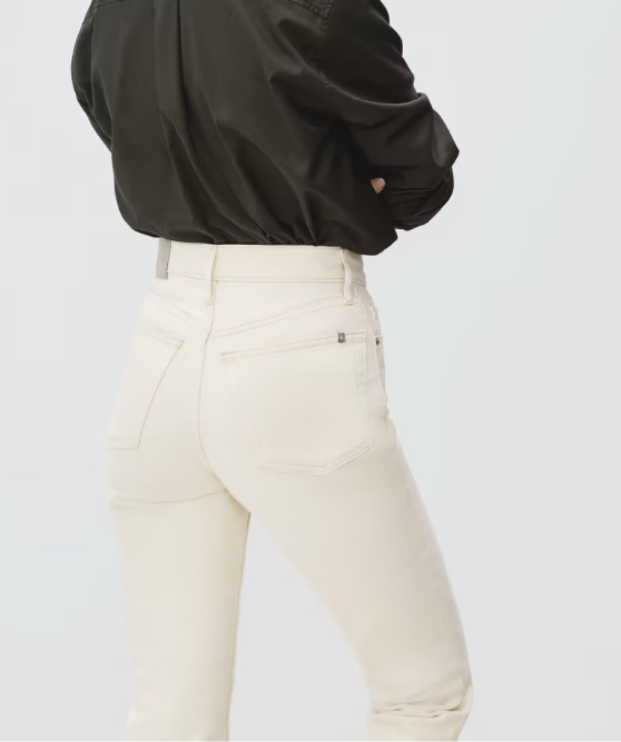 Everlane cream the original cheeky crop jean UK W24