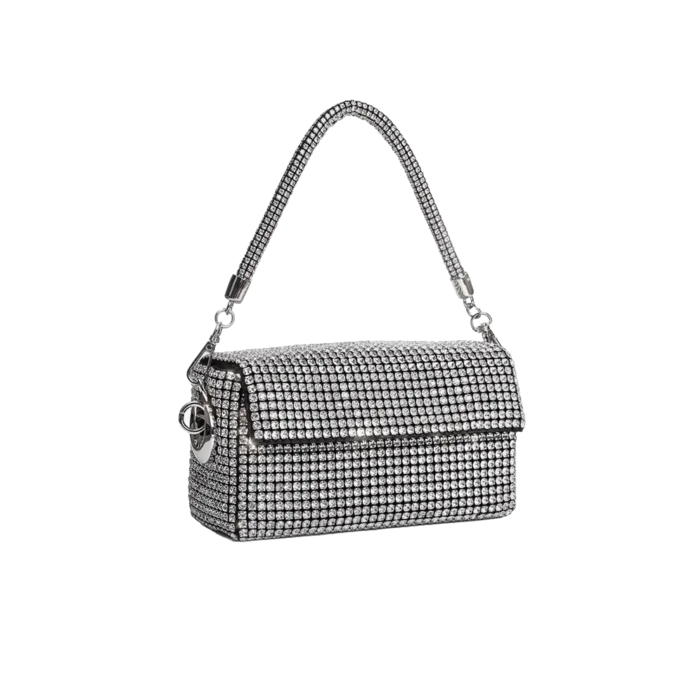 Giarite Metallic Rio - Silver Crystal Embellished Bag
