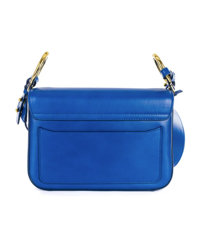 CHLOÉ “C” Blue Double Carry Bag Top Handle/Crossbody bag