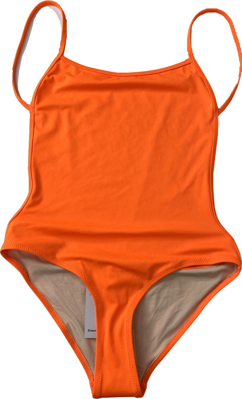Topshop Orange Low Back Square Neck Swimsuit UK 8