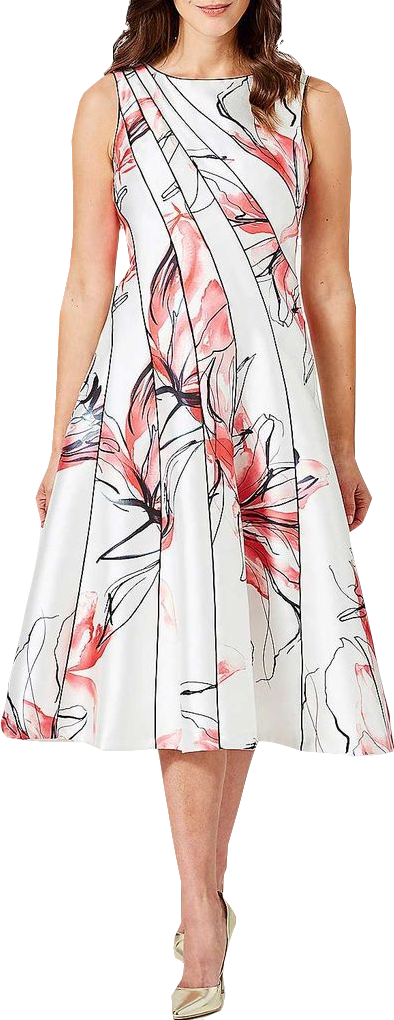 Coast White Hayley Floral Print Seamed Full Midi Dress BNWT UK 10