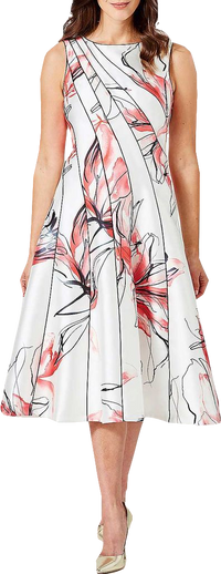 Coast White Hayley Floral Pront Seamed Full Midi Dress BNWT UK 10