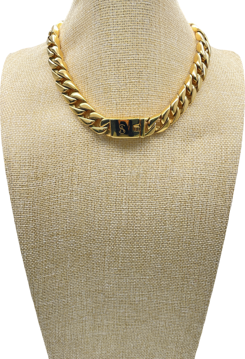 Yellow Gold 18k Plated Mini Chunky Chain Necklace