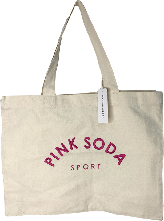 Pink Soda Cream Logo Canvas Tote Bag One Size