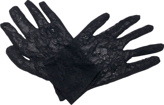 Black Lace Gloves One Size