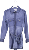 CHLOE Blue  Chambray Denim Belted Playsuit Fr38 UK 10