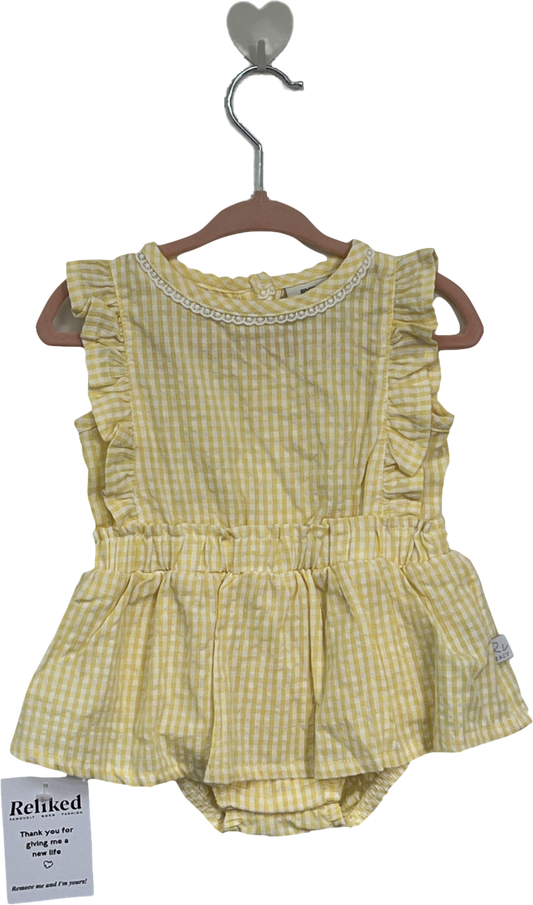 River Island Yellow Gingham Frilled Romper 0-3 Months