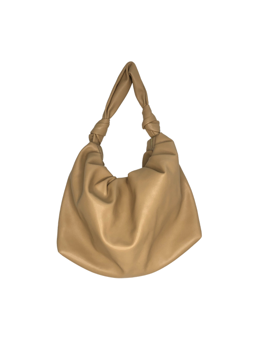 MANGO Brown Pleated Volume Bag One Size
