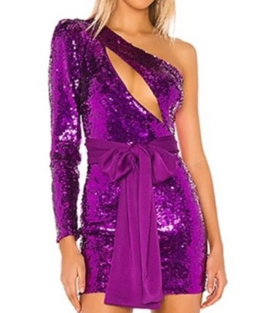 NBD Ultraviolet Freya Sequin Mini Dress UK M