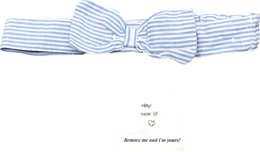 TU Blue Striped Bow Detail Headband 18-24 Months