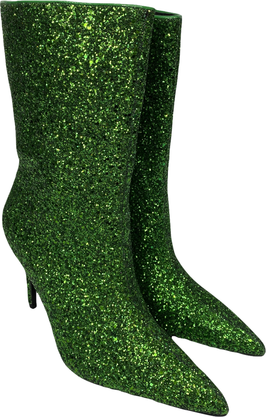 Simmi London Green Glitter Ankle Boots UK 7 EU 40 👠
