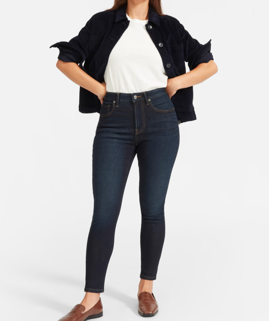 Everlane Dark Blue The High Rise Skinny Jean UK W26