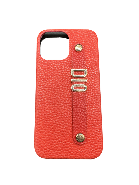 Red Faux Leather Personalised Phone 14 Pro Max One Size