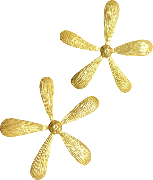 carousel Metallic Gold Statement Daisy Earrings One Size