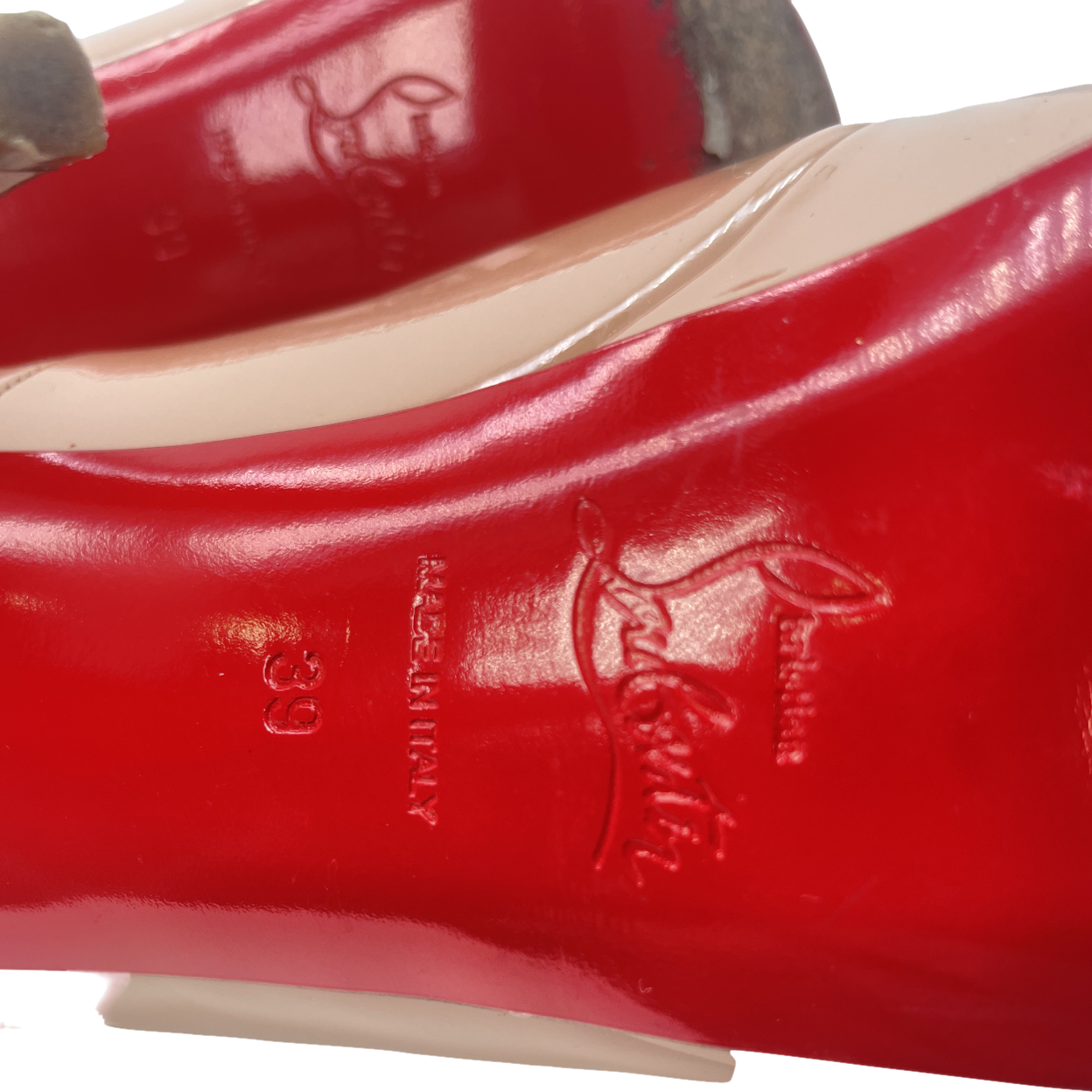 Christian Louboutin Bianca Nude Patent Leather 140mm Pumps UK 6 EU 39 👠