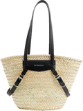 Givenchy Voyou Raffia Basket Bag in Black and Natural 