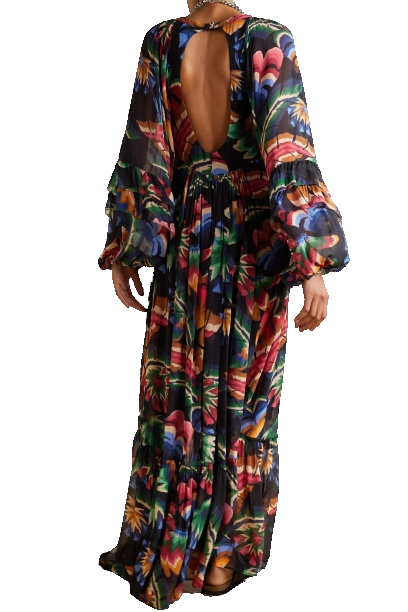 Farm Rio Multicoloured Chevron Forest Maxi Dress BNWT UK XS