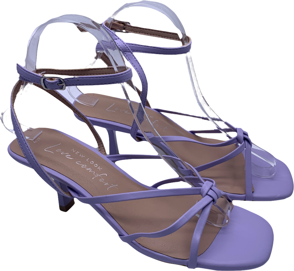 New Look Purple Strappy Low Heeled Sandals UK 4 EU 37 👠