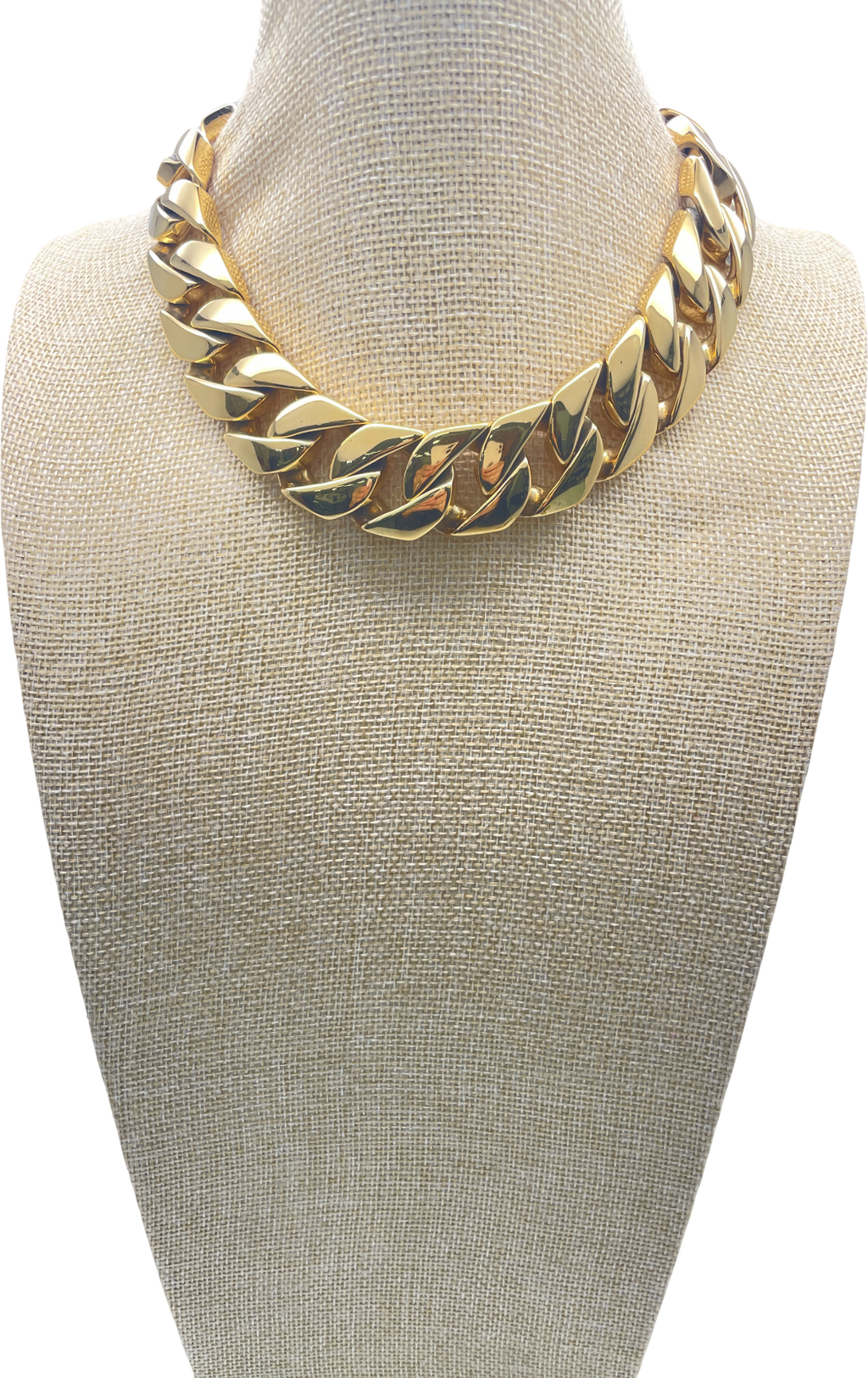 Yellow Gold 24k Plated Gold Chunky Chain Necklace