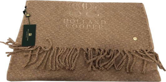 Holland Cooper HC Camel Classic Wool Blend Monogrammed  Chelsea Scarf BNWT