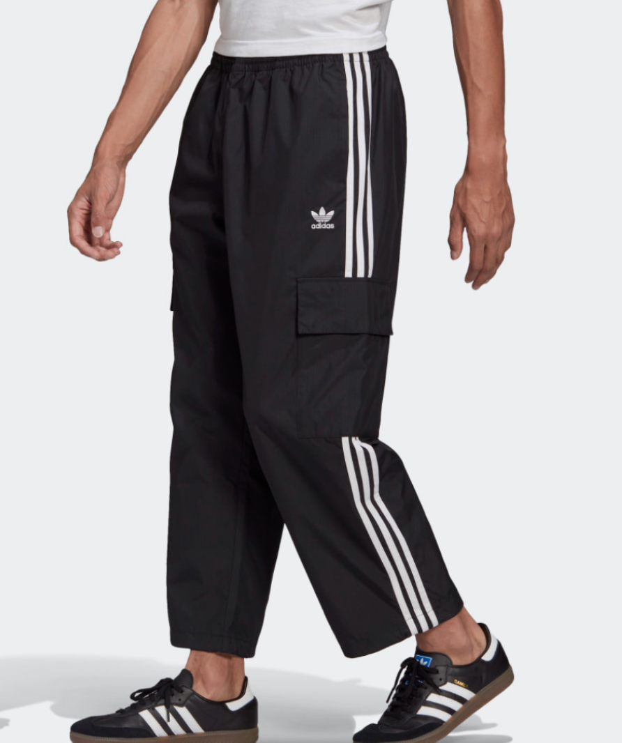 Adidas Black Adicolor Classics 3-Stripes Cargo Tracksuit Bottoms UK S
