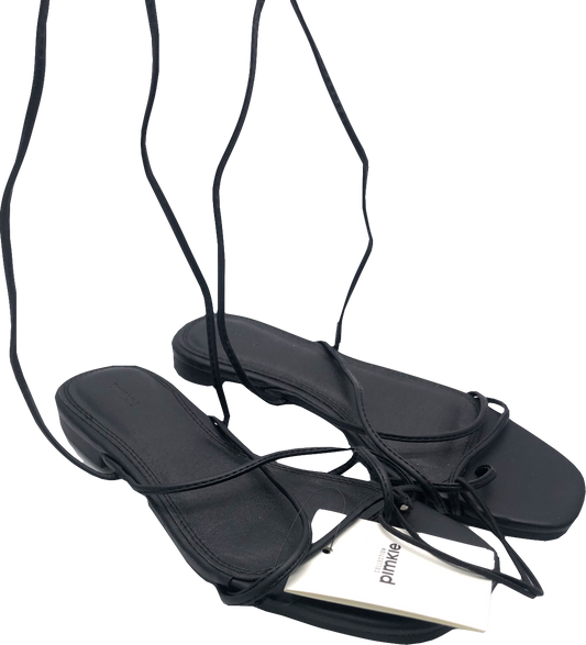 Pimkie Black Wrap Around Flat Sandals UK 3 EU 36 👠