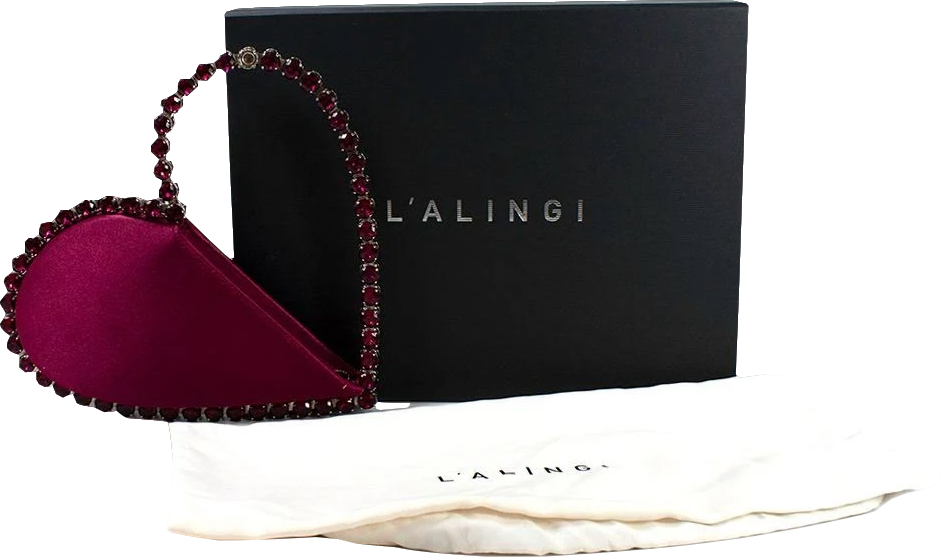 L'alingi Red Satin Love Top-handle Bag