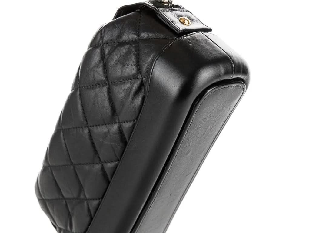 CHANEL Black Quilted Calfskin Quilted Gabrielle Cosmetic Case