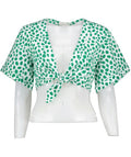 Alexandra Miro Green Sandie Tie up cropped cotton Top UK XS